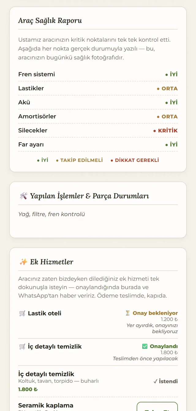 Atölye Defteri — Sağlık ve ek hizmet