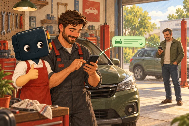 Hazır WhatsApp mesajları için çizilmiş atölye sahnesi